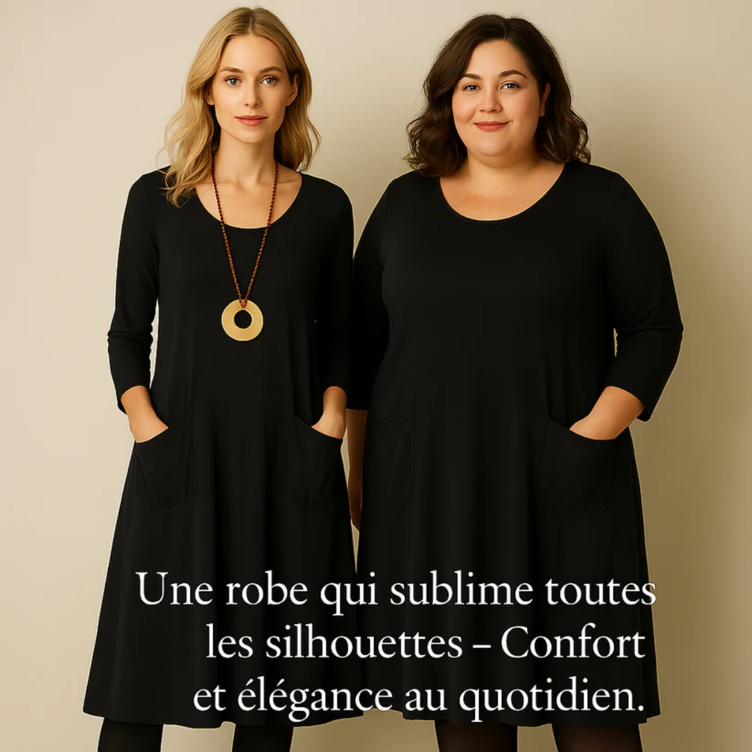 Robe Femme Élégante en Tissu Premium avec Poches