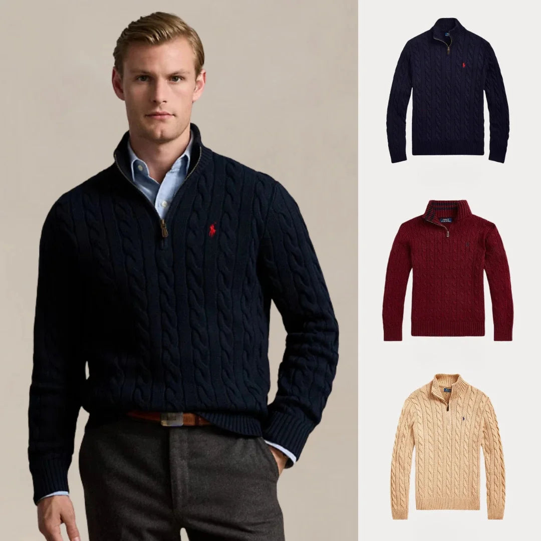 ACHETEZ 1, RECEVEZ 3 – ENSEMBLE HIVER CÂBLE TRICOT COTON ZIP