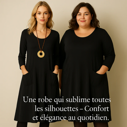 Robe Femme Élégante en Tissu Premium avec Poches